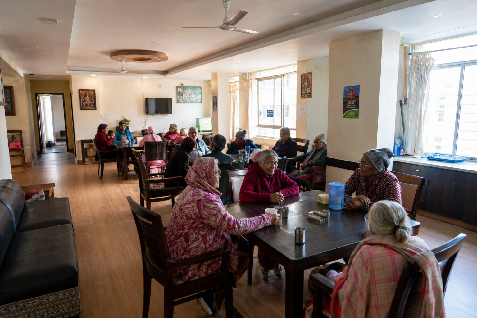Communal living and dining area